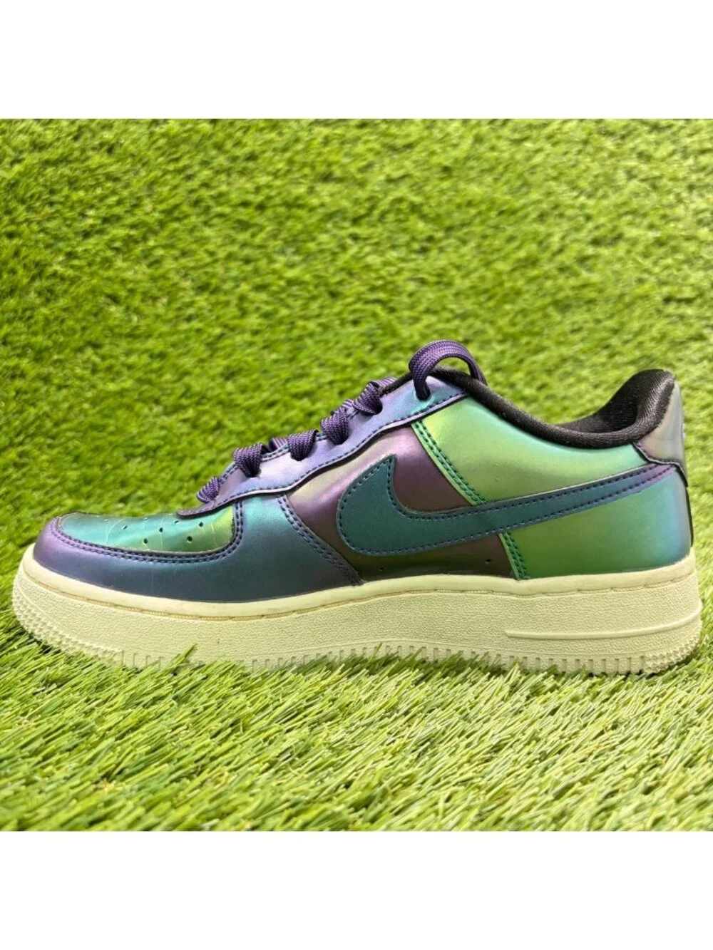 Nike Air Force 1 Low Purple Neptune Green Girls Size 4.5Y Athletic Shoes Sneaker
